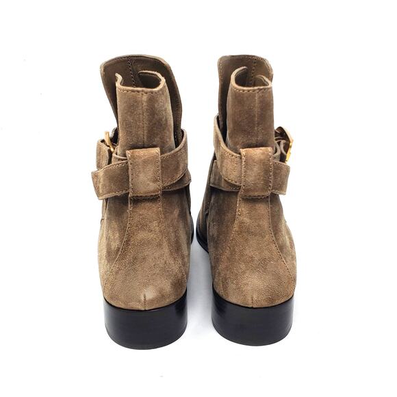 Tory Burch Brooke Ankle Suede Bootie Boots River Rock Brown 78894 Size US 7.5 - Picture 7 of 11